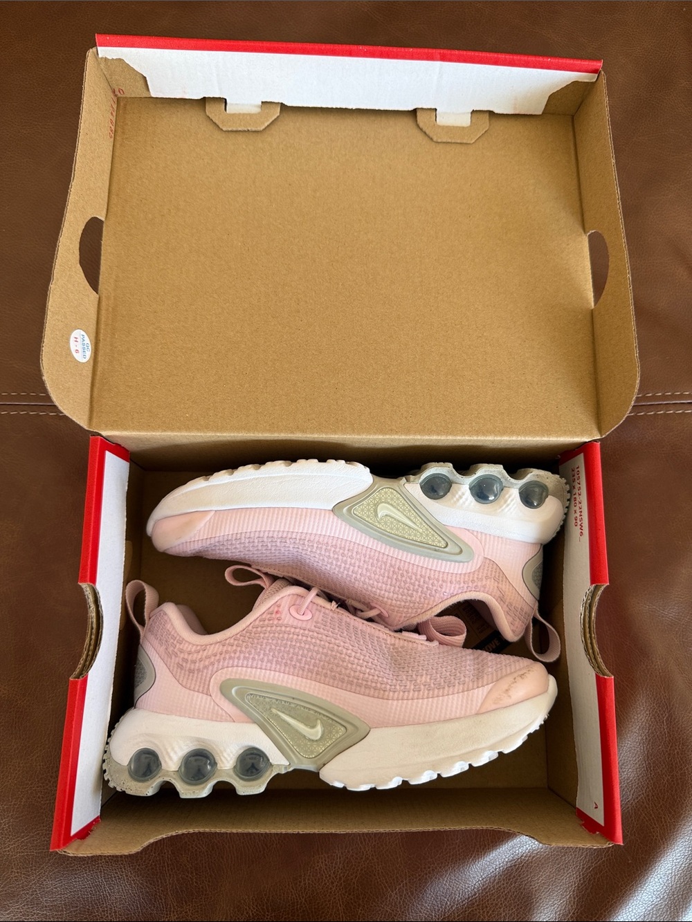 Nike Women’s Pink and Cream React-Style Athletic Sneakers